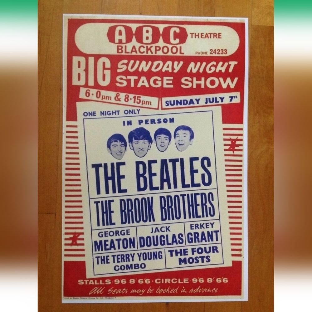 The Beatles ABC Theatre BIG Sunday Night Stage Show Concert Poster 11 X 17